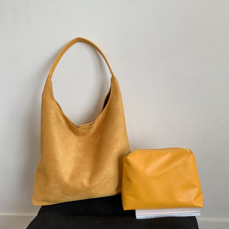 Retro Suede Versatile Tote Bag Matte For Women