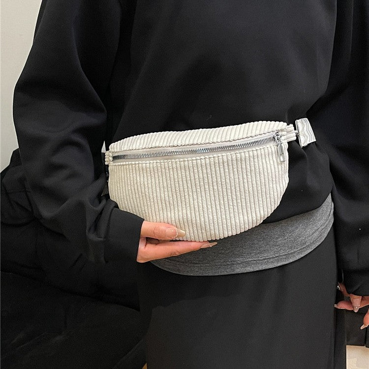 Women's Crossbody Bag Single Shoulder Corduroy Waist Bag