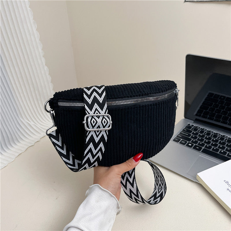 Women's Crossbody Bag Single Shoulder Corduroy Waist Bag