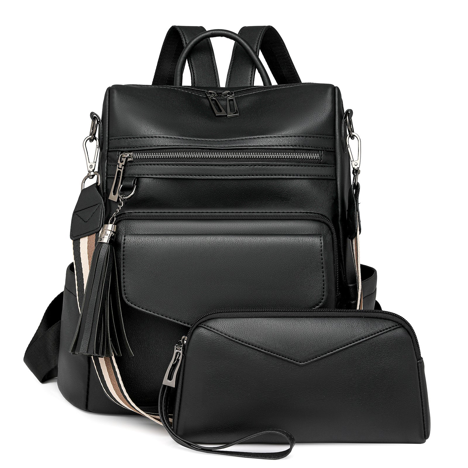 Retro Versatile Women's Backpack With Two-tone Fringe