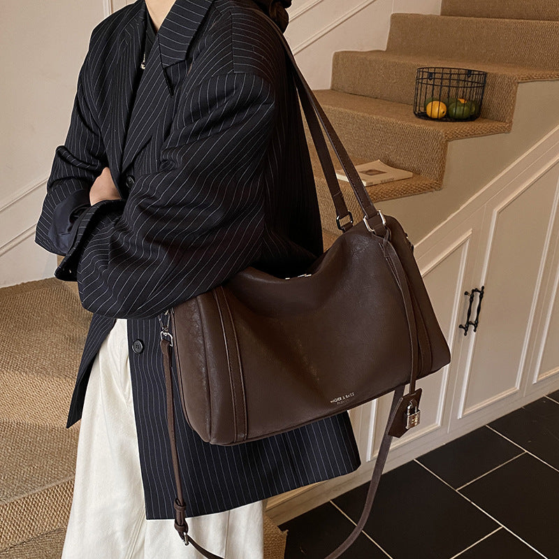 Retro Matte Simple Fashion All-match Large Capacity One-shoulder Portable Bowling Bag