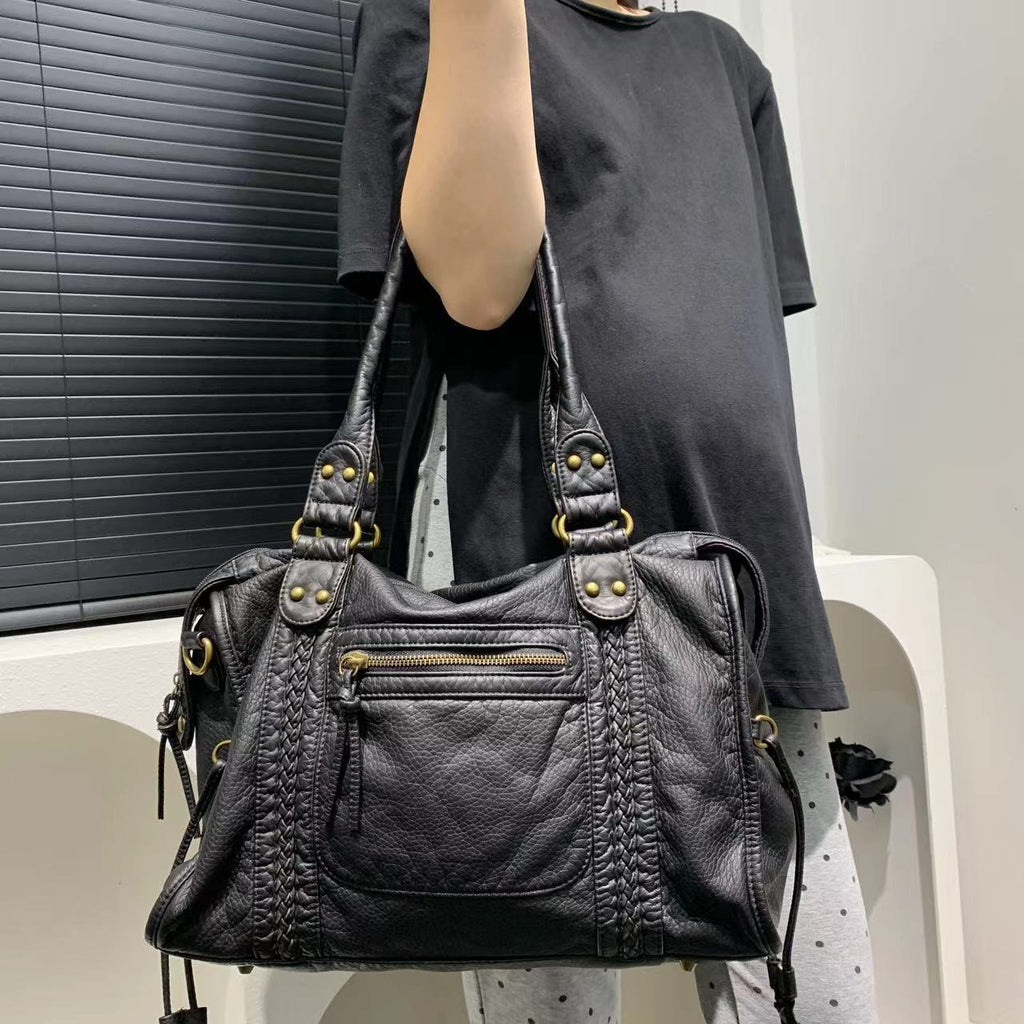 Women's Soft Leather Vintage Tote Bag Shoulder Messenger Bag