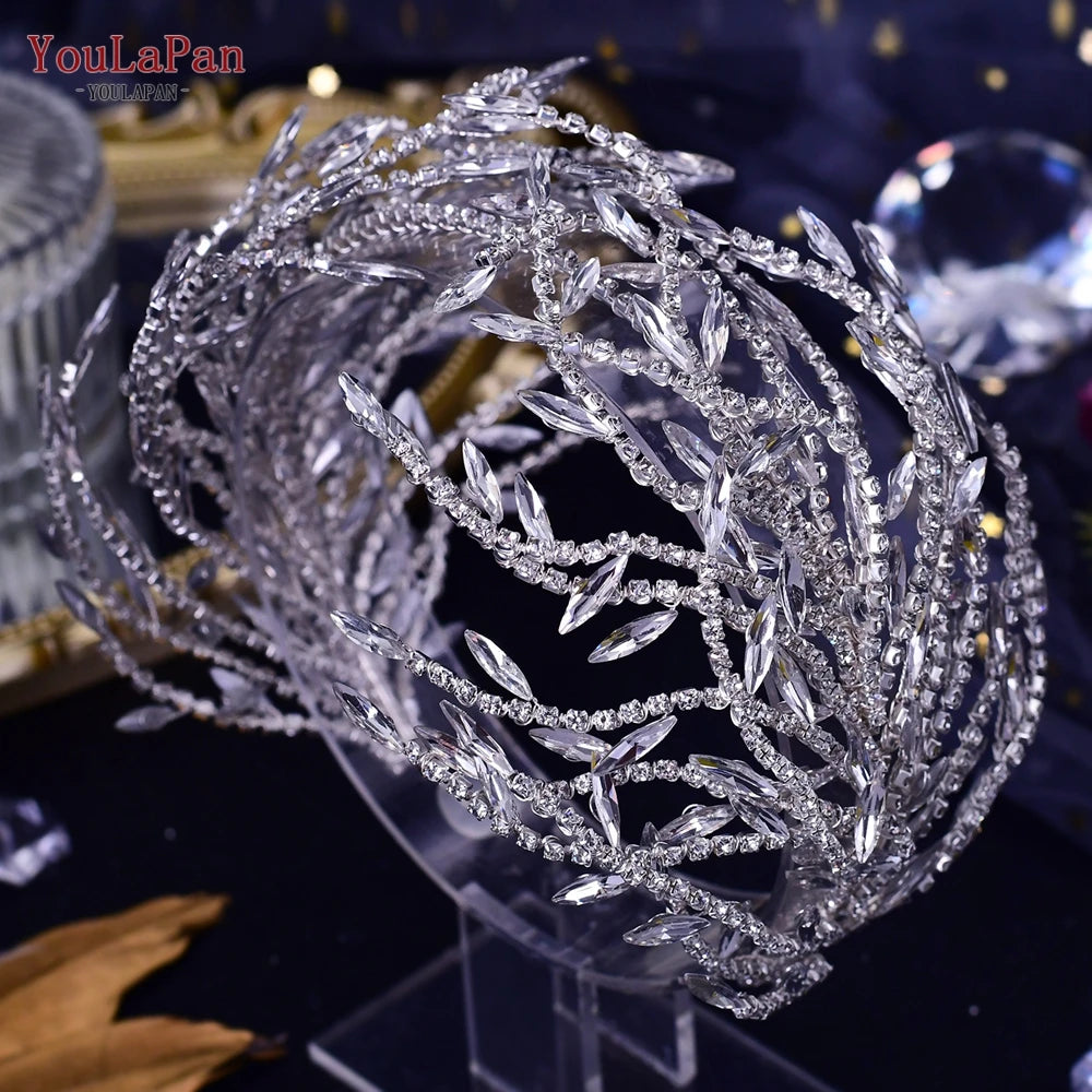 YouLaPan Luxury Rhinestone Bride Headband Woman Headpiece Wedding Hair Accessories Pageant Headdresse Wedding Tiara HP425💜
