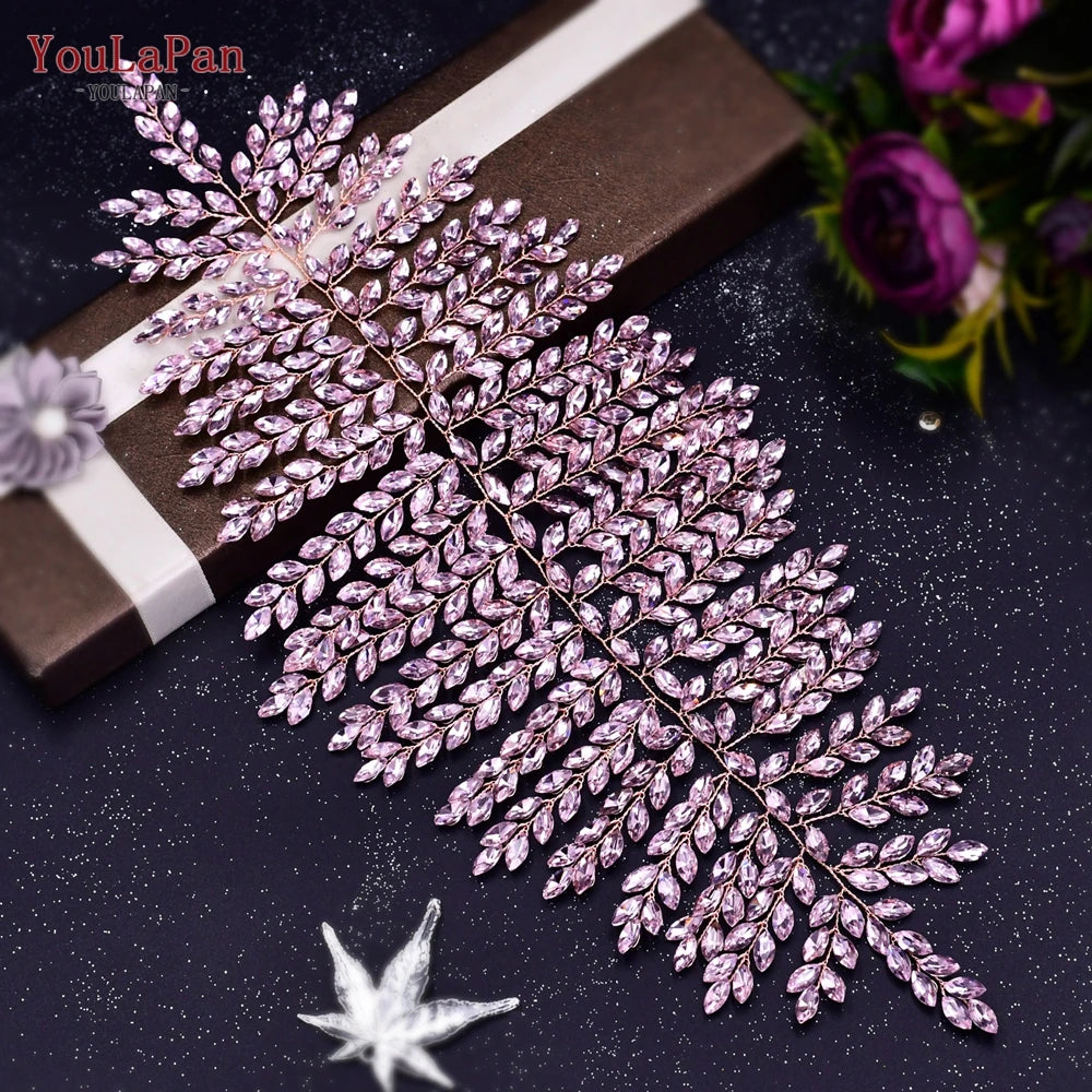 YouLaPan Handmade Crystal Rhinestones Silver Golden Wedding Headband Headpiece Jewelled Headband Wedding Hair Jewelry HP237>*