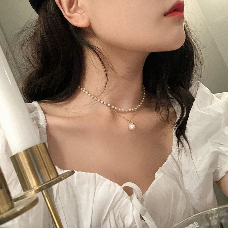 Women's Gold-Plated Necklace Fashion Pendant Chain Link Jewelry for Party Zinc Alloy round Vintage Style💎| Lurea accessories
