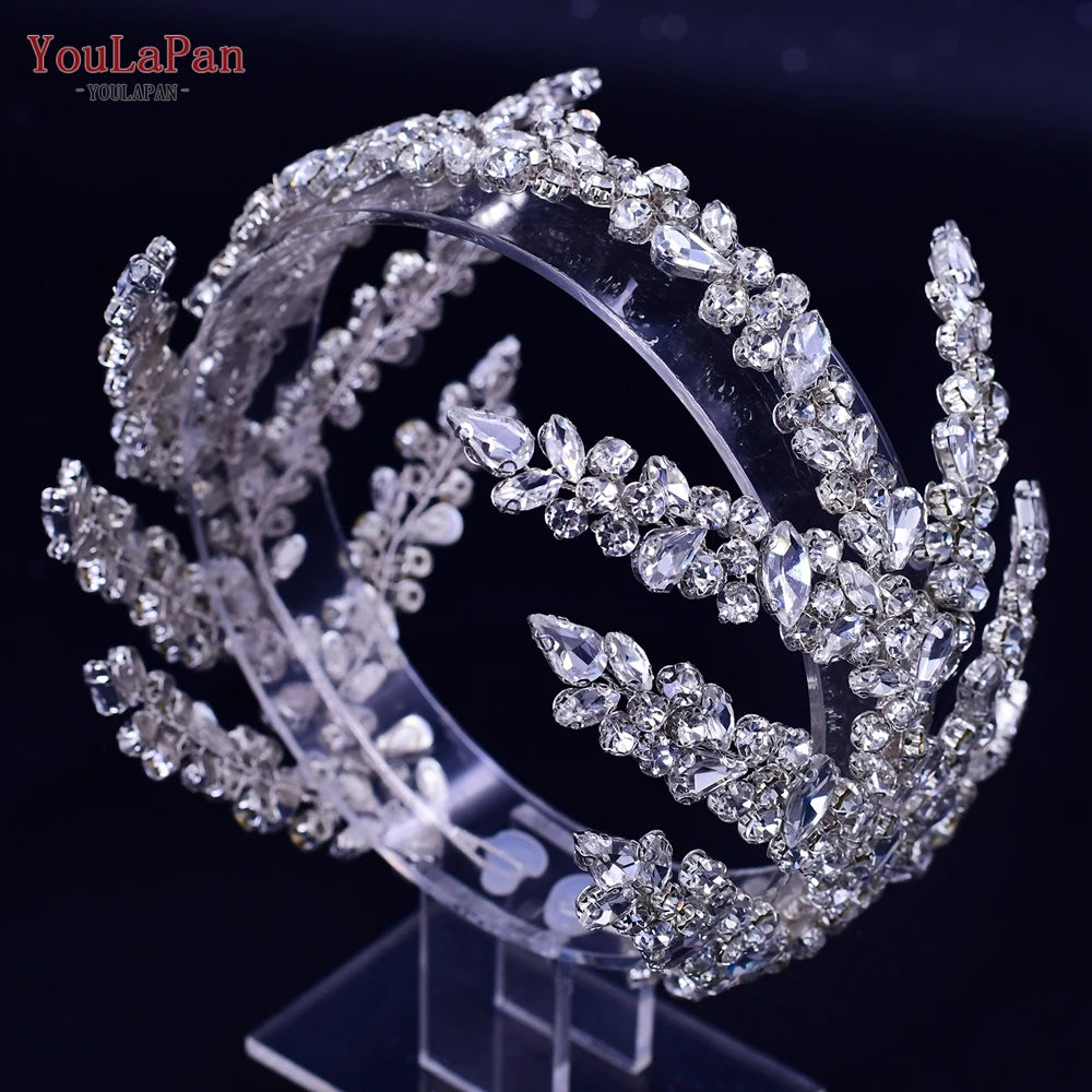 YouLaPan Luxury Rhinestone Bride Headband Woman Headpiece Wedding Hair Accessories Pageant Headdresse Wedding Tiara HP425💜
