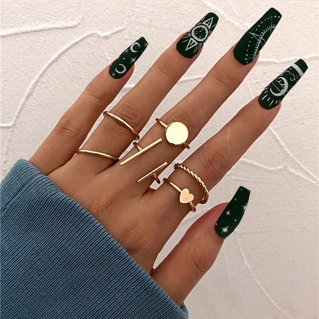 Punk Ring Set 19Pcs for Women Vintage Adjustable For Girls Pearl Punk Snake 2021  New Trendy Fashion Jewellery| lurea accessories ✨️