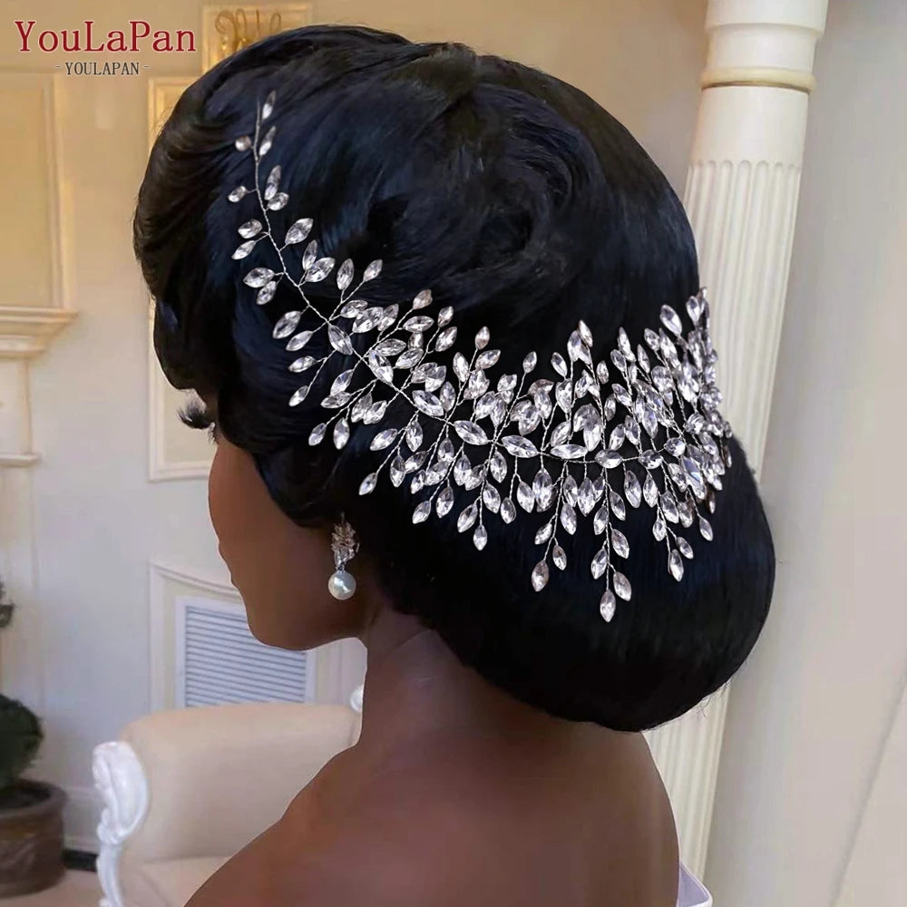 YouLaPan Handmade Crystal Rhinestones Silver Golden Wedding Headband Headpiece Jewelled Headband Wedding Hair Jewelry HP237>*