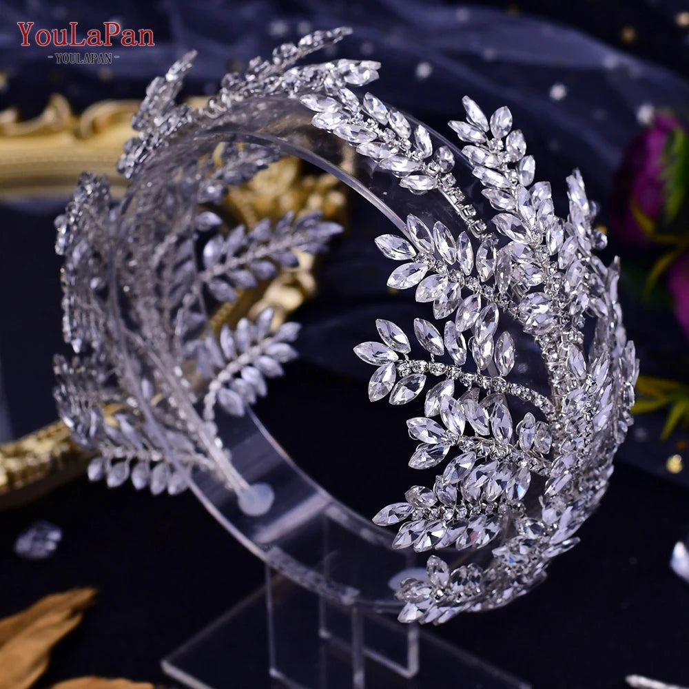YouLaPan Luxury Rhinestone Bride Headband Woman Headpiece Wedding Hair Accessories Pageant Headdresse Wedding Tiara HP425💜