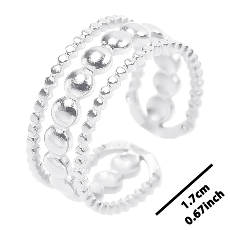 6pcs Stylish High Quality Stainless Steel Rings Love Hollow Geometric Stars Shaped Knuckle Rings Women Jewelry Accessory Gifts| Lurea accessories ✨️ 😍