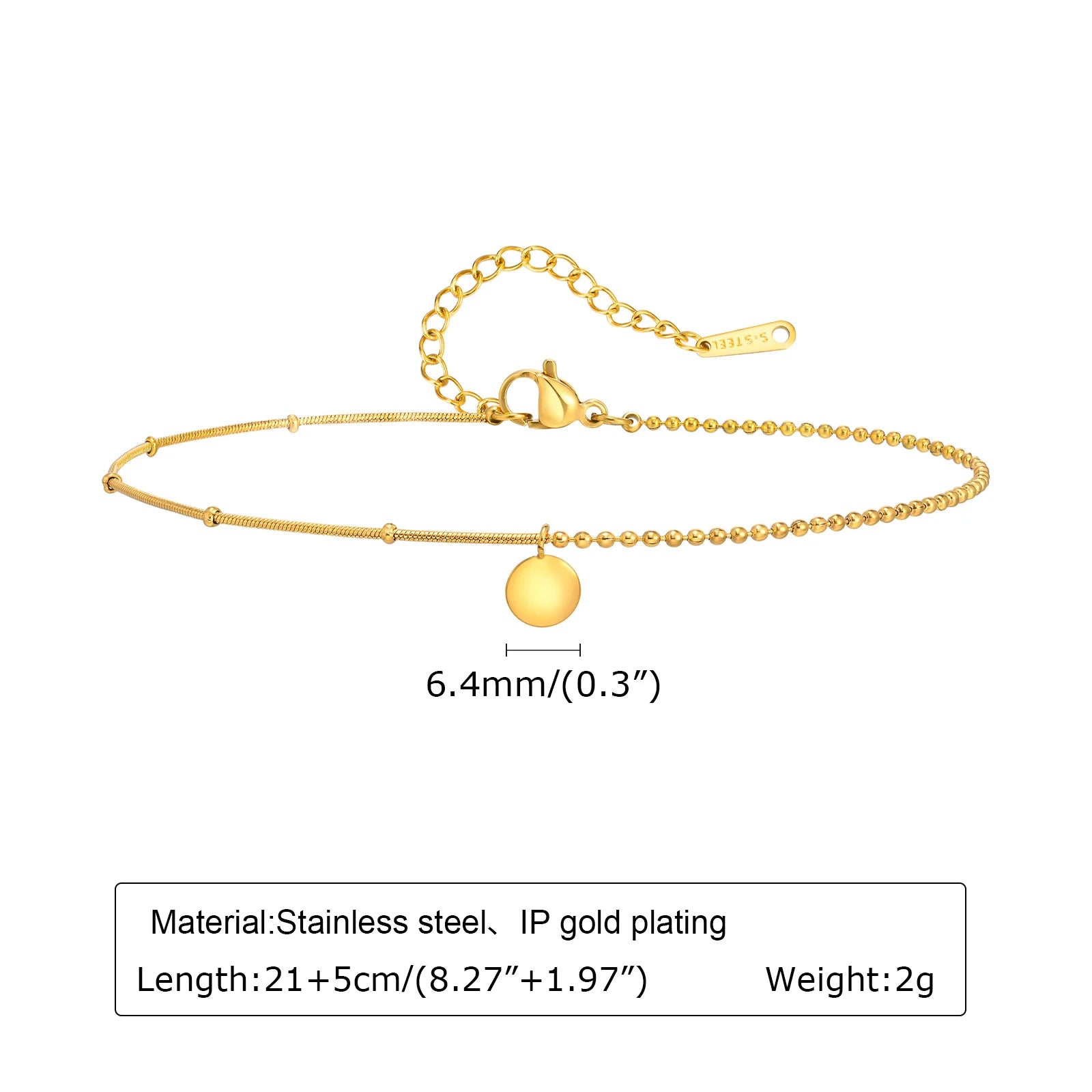 Waterproof Layered Link Chain Anklets Bracelet for Women, Gold Plated Foot Leg Anklets Summer Boho Beach Jewelry Adjustable