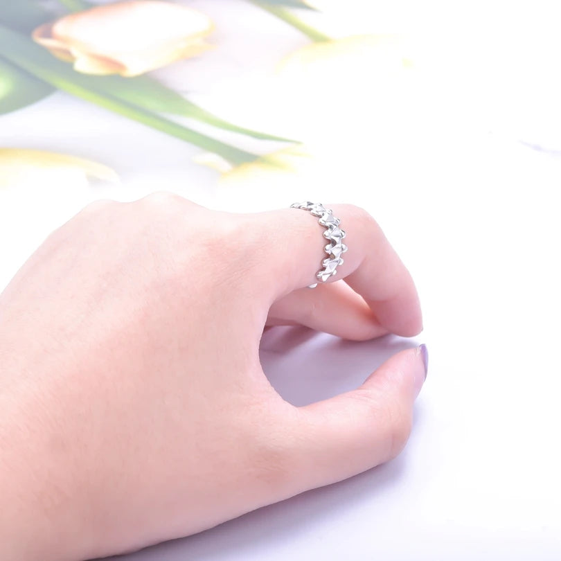 6pcs Stylish High Quality Stainless Steel Rings Love Hollow Geometric Stars Shaped Knuckle Rings Women Jewelry Accessory Gifts| Lurea accessories ✨️ 😍