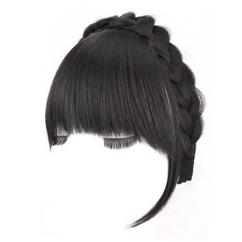 New Fake Hair Headband Wig Bangs Hairband Hair Extension Women Girls Clips In Hair Extension Hair Accessories Hairpiece Clips🌸