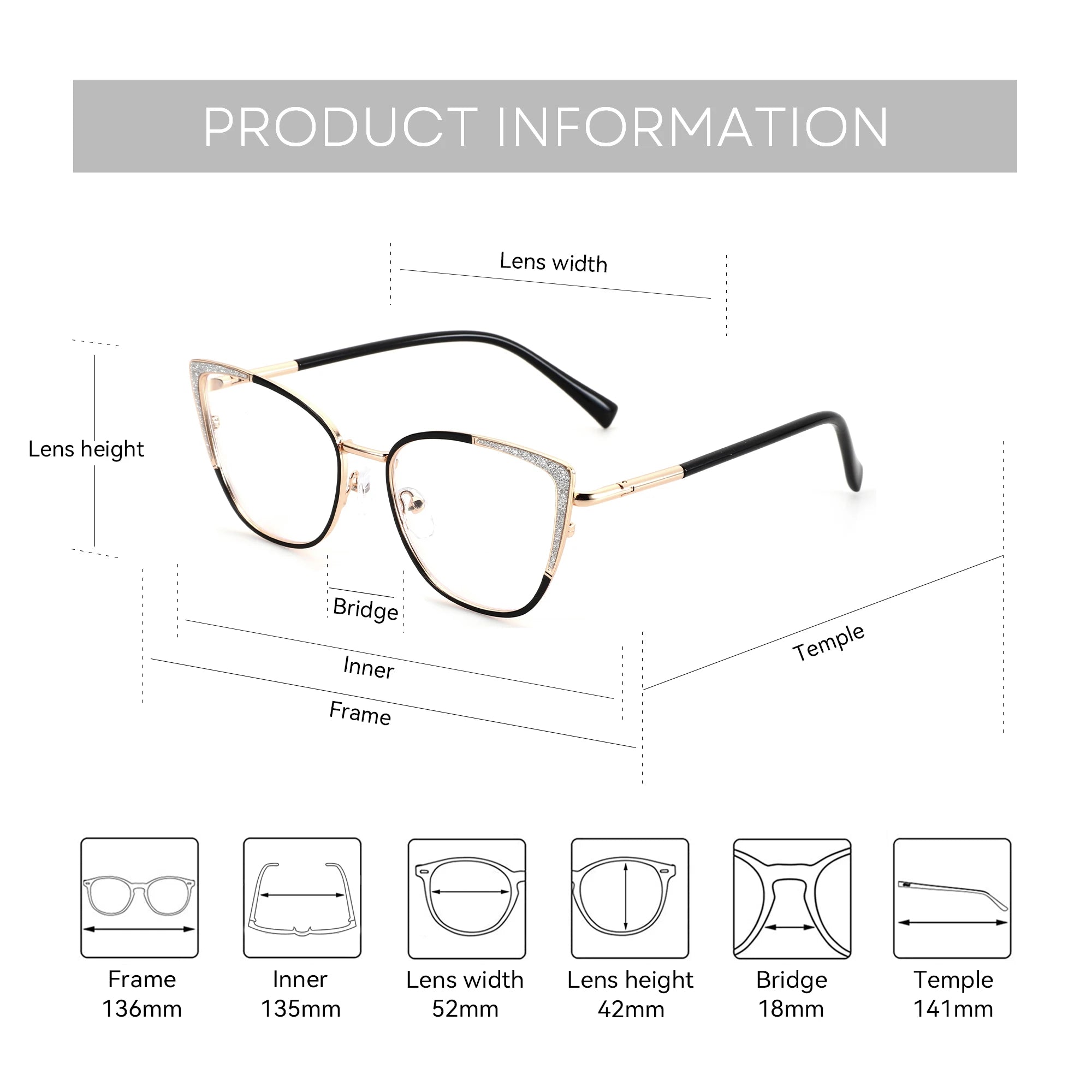 BLUEMOKY New butterfly metal women's round prescription glasses gradually change color, multi focus anti blue light for myopia♥️♥️