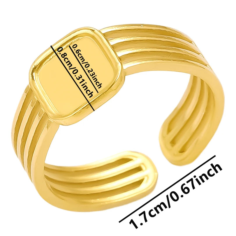 6pcs/lot Stainless Steel DIY Setting Rings Multi-layer Adjustable Open Rings Bases Jewelry Women Girls Anniversary Party Gifts