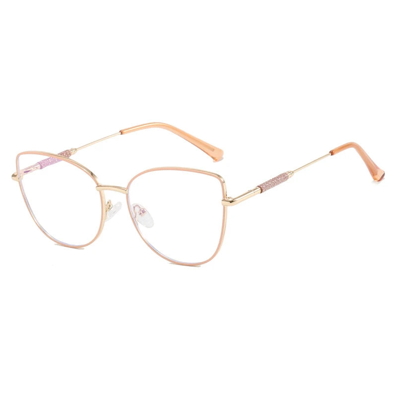 New Fashion Brand Design Cat Eye Photochromism Prescription Reading Glasses Women Anti Blue Light Frame Clear Hyperopia Eyewear♥️