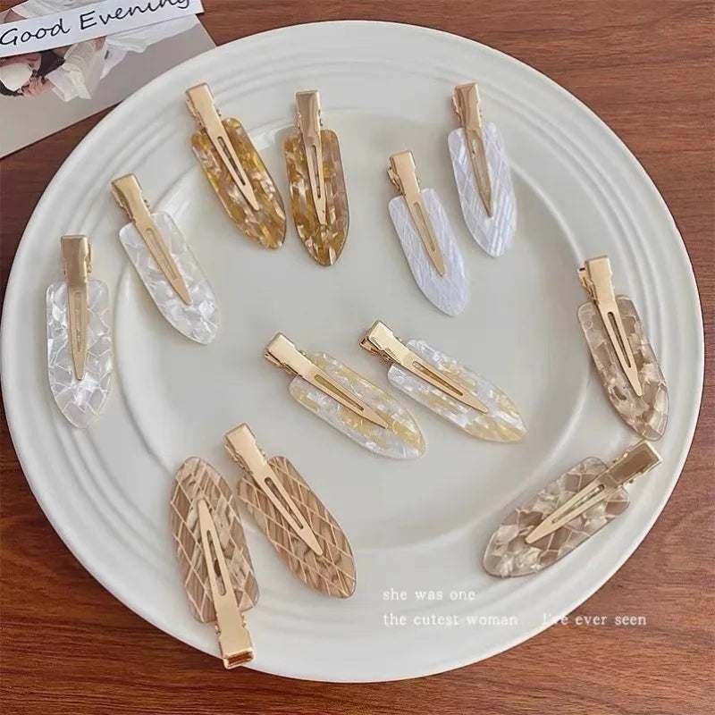 4pcs Simple Mixed Color Hair Clips Side No Trace Bangs Duckbill Clips Elegant Ladies Headwear Hair Accessories