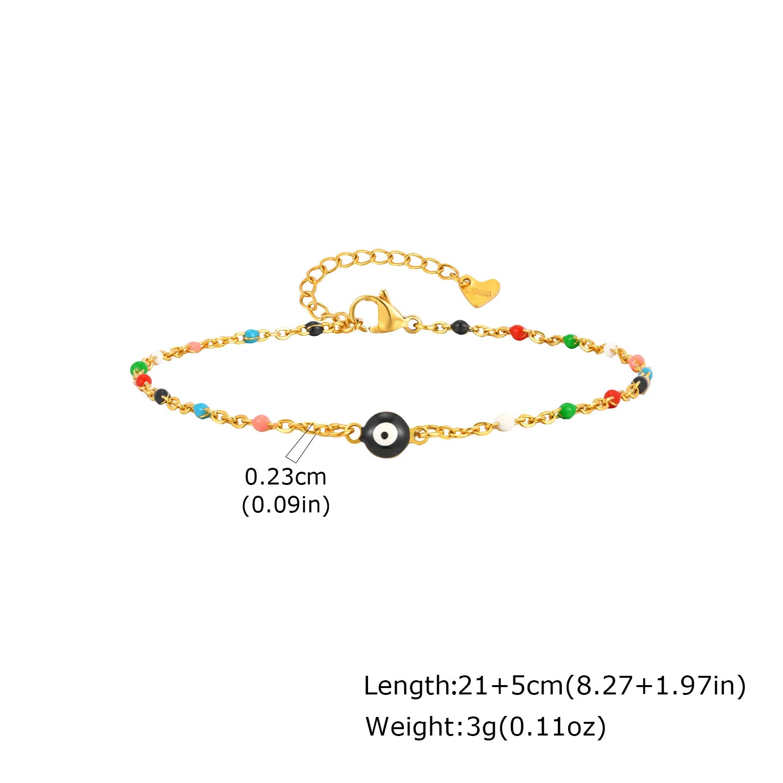Evil Eye Anklet Bracelet for Women, 18K Gold Plated Stainless Steel, Adjustable Waterproof Evil Eye Jewelry✨️
