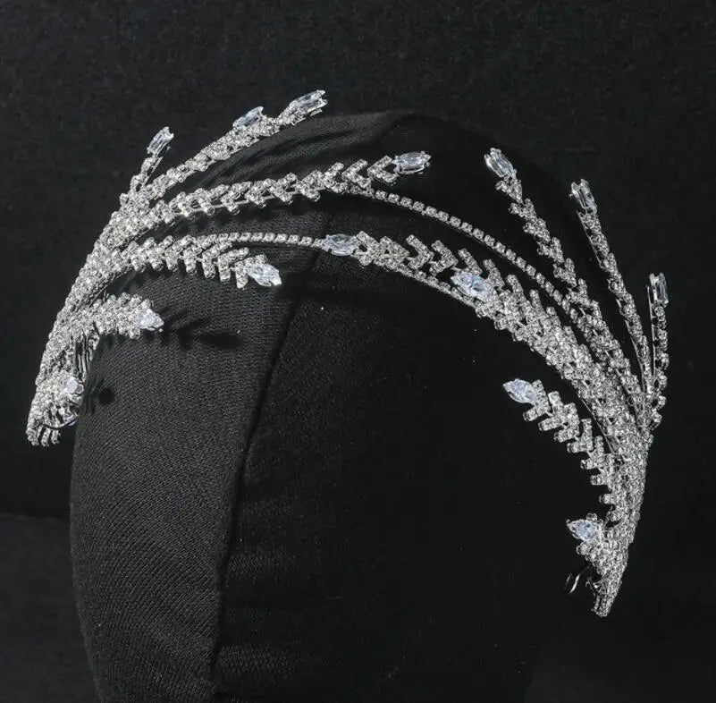 Cubic Zirconia Bridal Headpiece Wedding Hair Jewelry Accessories Luxury Bride Tiaras Headdress Prom Party Hairbands Headdress