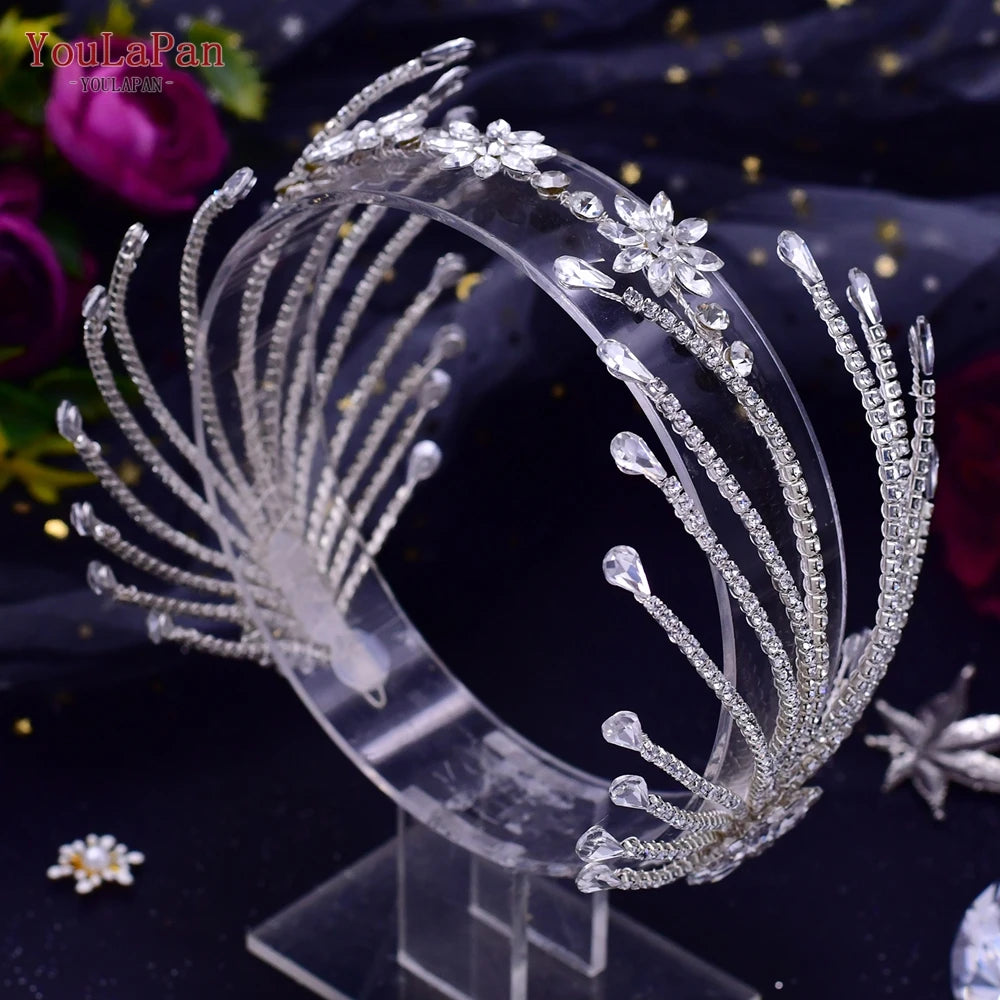 YouLaPan Luxury Rhinestone Bride Headband Woman Headpiece Wedding Hair Accessories Pageant Headdresse Wedding Tiara HP425💜