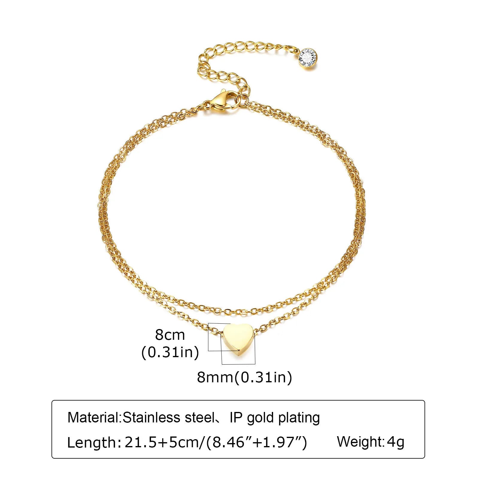 Stainless Steel Anklets Bracelet for Women, Flower Heart Seashell Charms Layered Anklets, Waterproof Gold Plated Anklet❤️