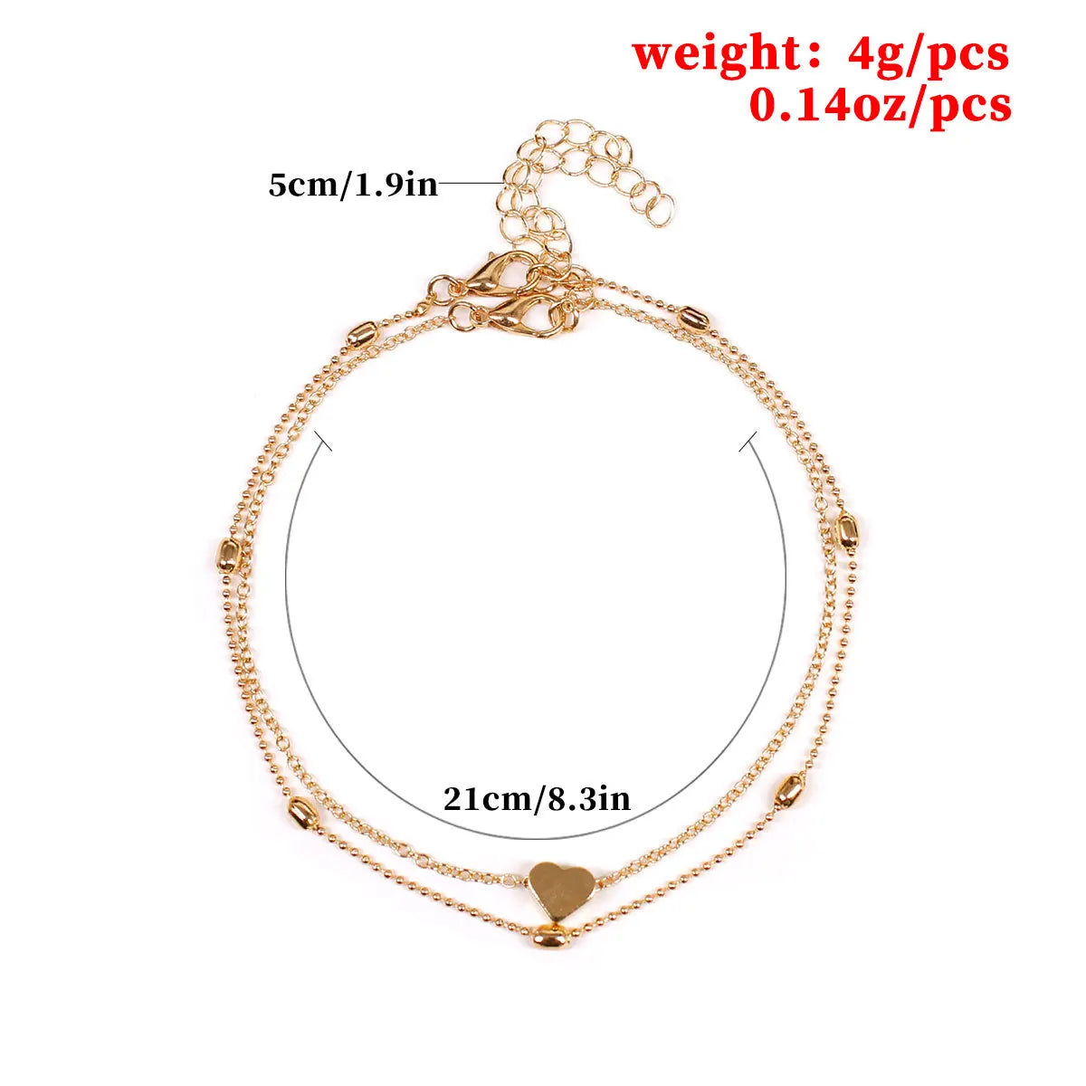 Women's Anklet Bohemian Layered Heart Anklet Summer Beach Anklets On Foot Ankle Bracelets For Women Leg Chain♥️