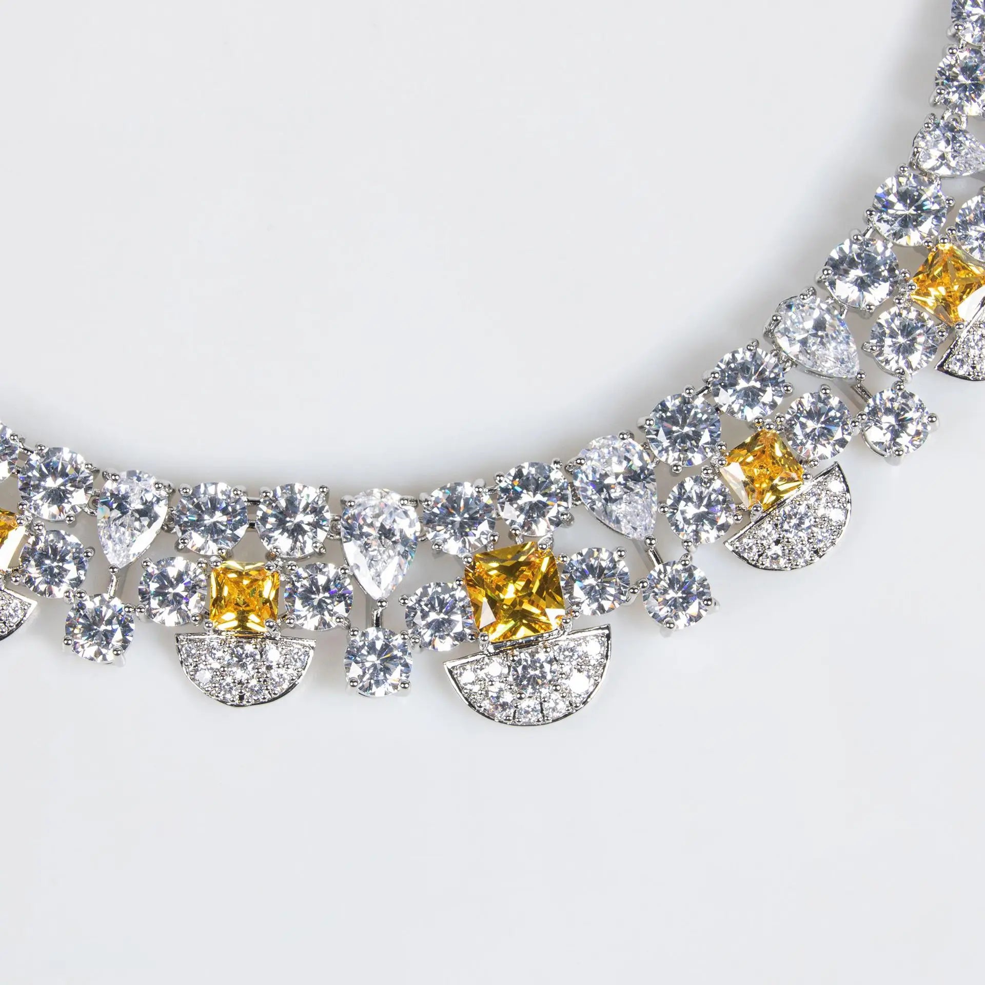 Luxury Bridal Jewelry Set For Wedding Cubic Zirconia Saudi Dubai Indian Bride Necklace And Earring Sets For Women Prom Jewellery💋