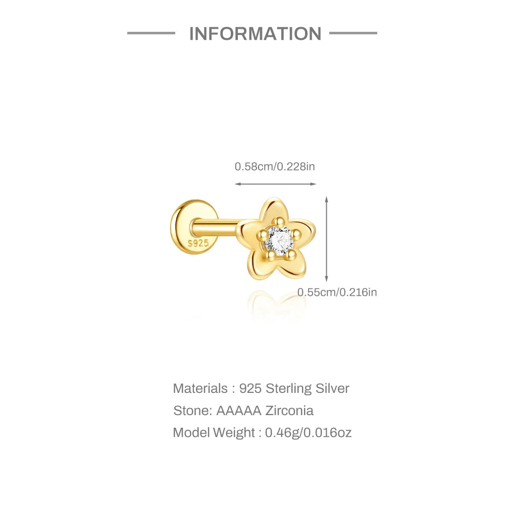 CANNER 1PC 925 Sterling Silver Tassel Chain Eight Pointed Stars Moon Earrings For Women Ins Horse Eye Geometric Zircon Earring♥️