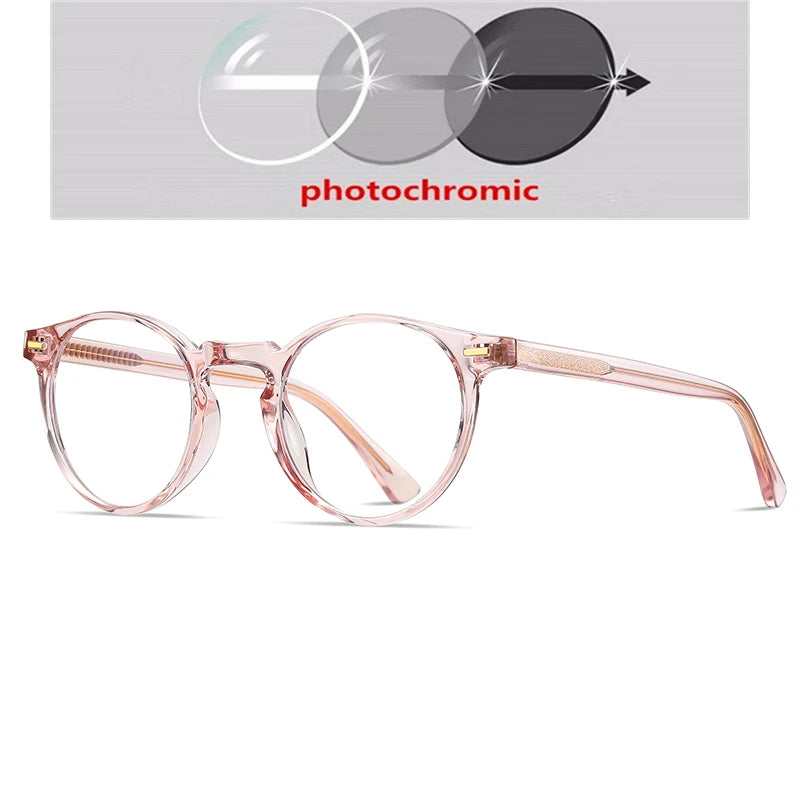 Anti Blue Rays Round Prescription Glasses For The Nearsighted Leopard Frame Student Prescription Spectacles 0 -0.5 -0.75 To -6.0☺️🌸
