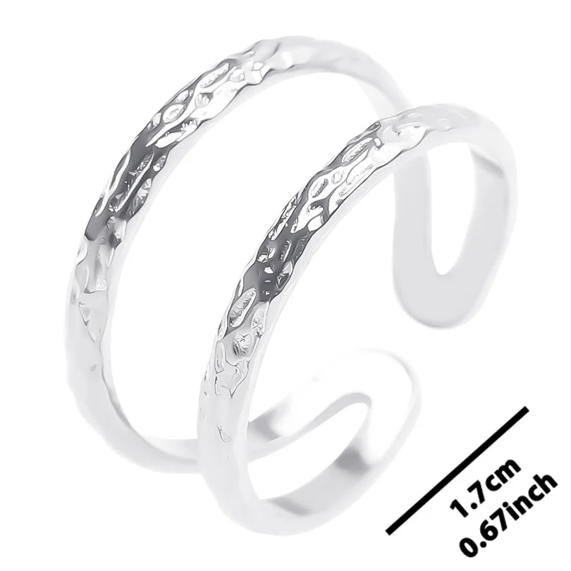 6pcs Stylish High Quality Stainless Steel Rings Love Hollow Geometric Stars Shaped Knuckle Rings Women Jewelry Accessory Gifts| Lurea accessories ✨️ 😍