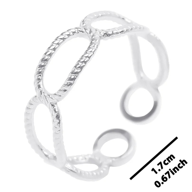 6pcs Stylish High Quality Stainless Steel Rings Love Hollow Geometric Stars Shaped Knuckle Rings Women Jewelry Accessory Gifts| Lurea accessories ✨️ 😍