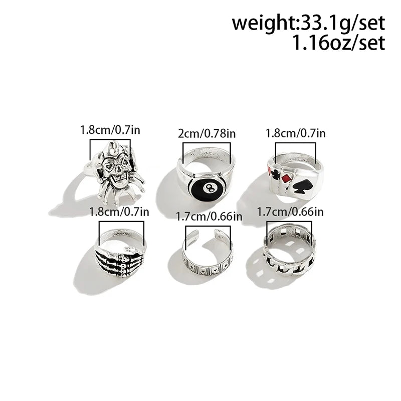 Hollow Geometric Rings Jewellery 🕷⛓️