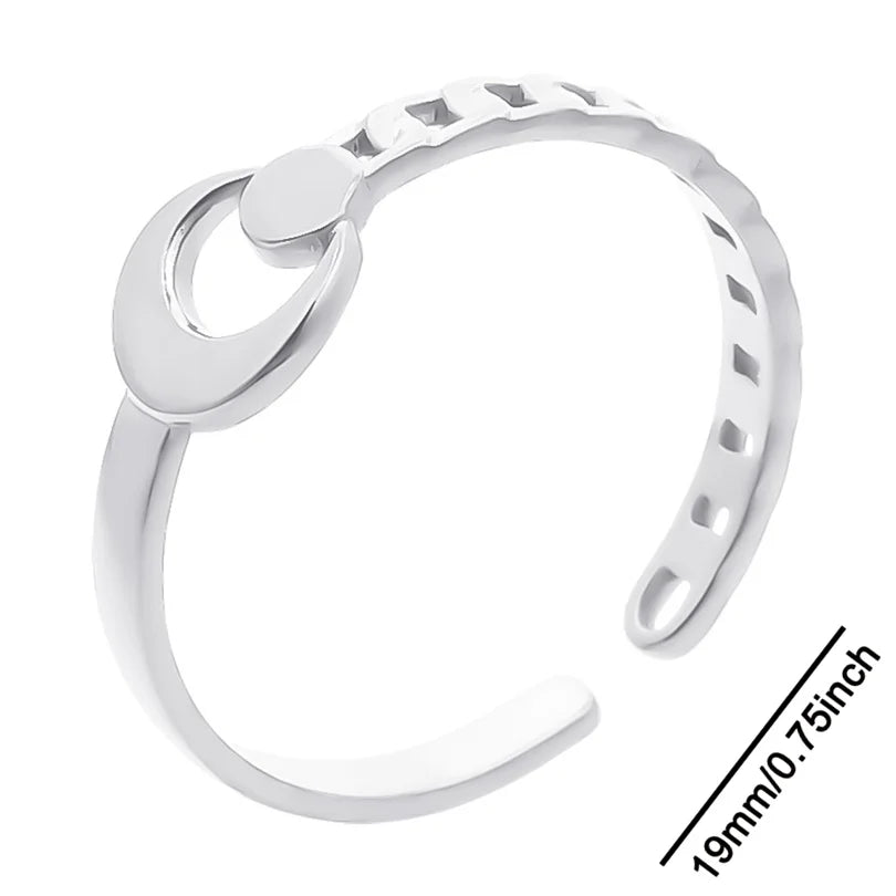 6pcs Stylish High Quality Stainless Steel Rings Love Hollow Geometric Stars Shaped Knuckle Rings Women Jewelry Accessory Gifts| Lurea accessories ✨️ 😍