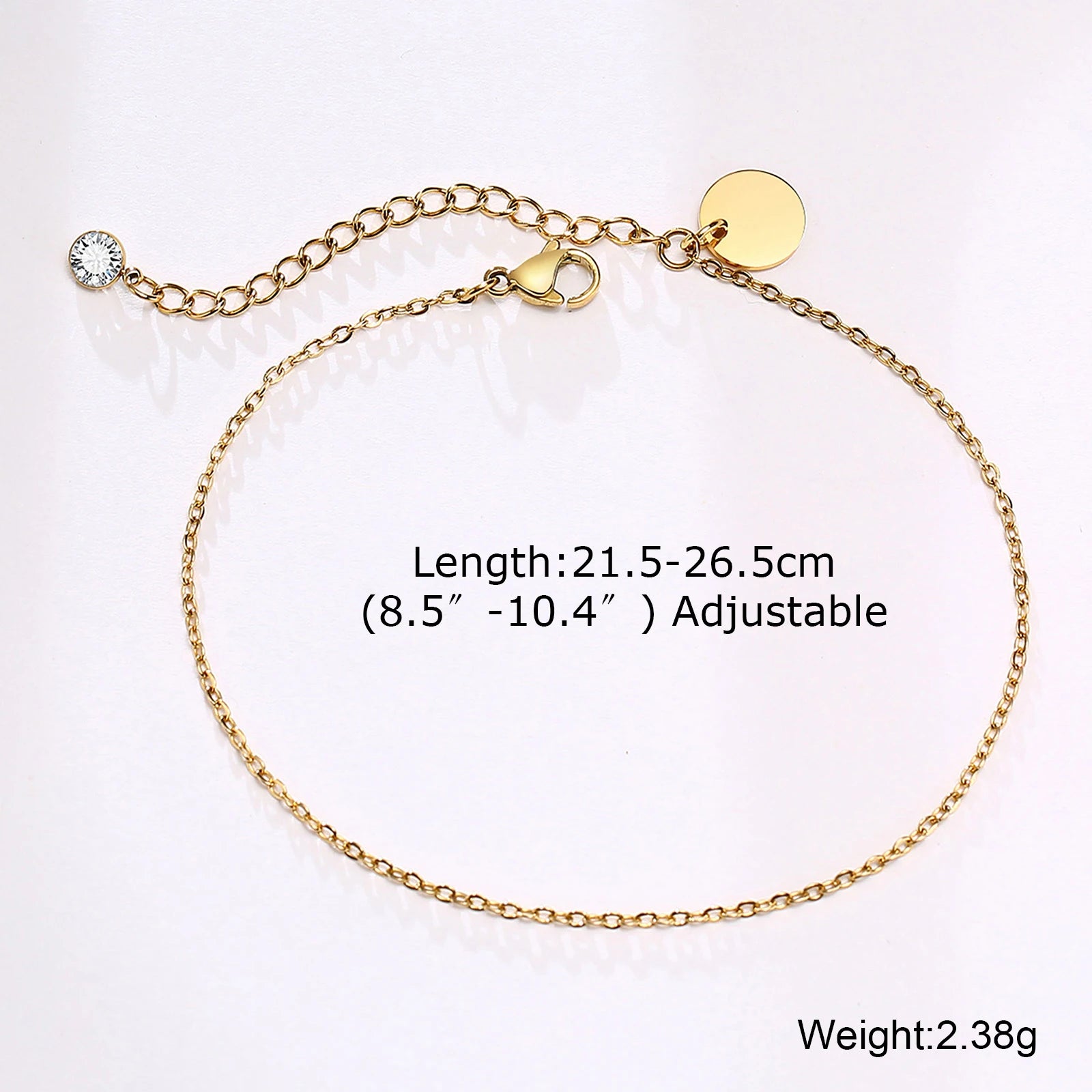 Vnox Charm Anklet For Women Girls,Stainless Steel Heart Round Accessories Gold Color Chain Anklet Bracket,Summer Beach Jewelry🤍