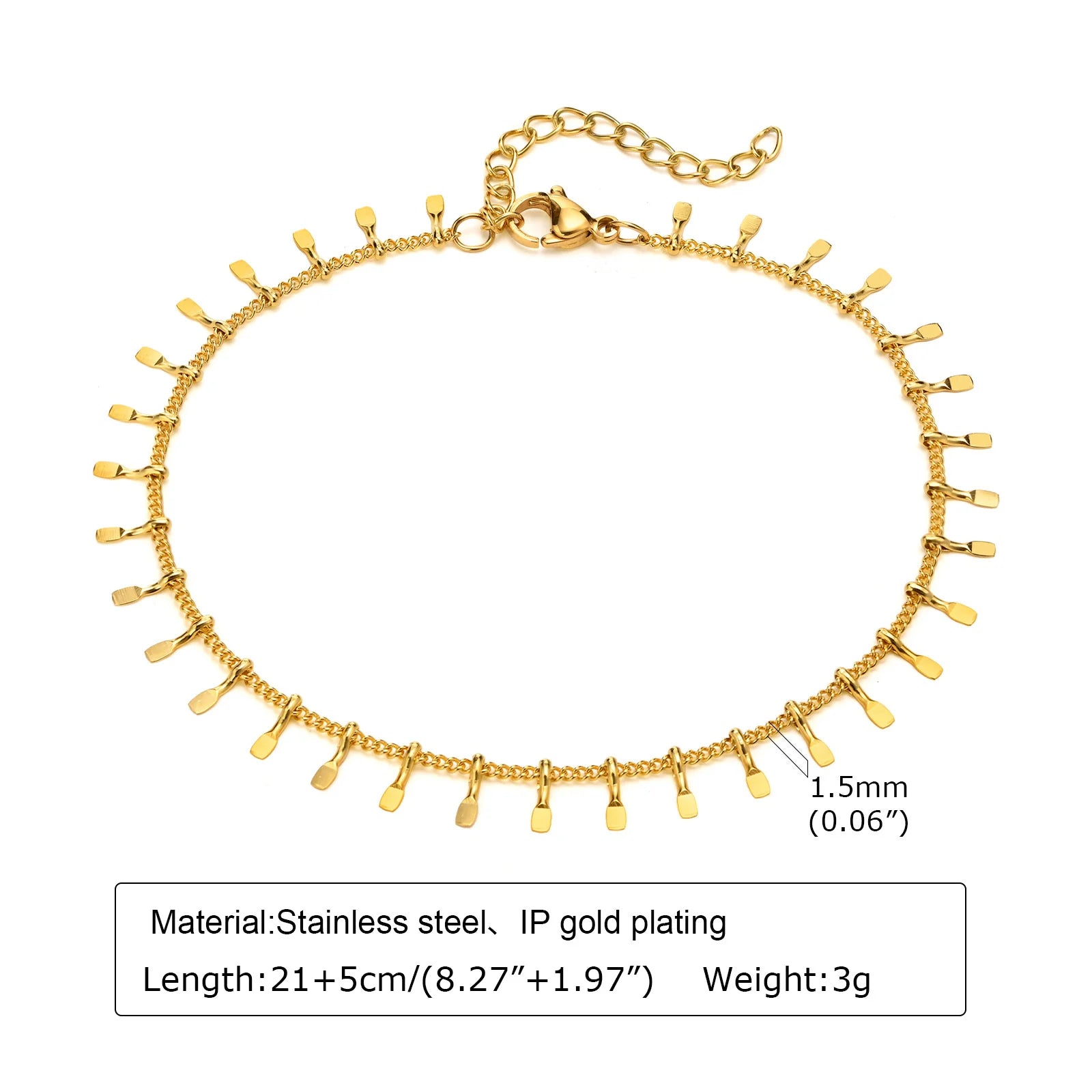 Waterproof Layered Link Chain Anklets Bracelet for Women, Gold Plated Foot Leg Anklets Summer Boho Beach Jewelry Adjustable