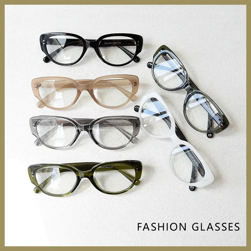 Luxury Cat Eye Finished Myopia Glasses Unisex  Prescription Near Sight  Eyeglasses Anti-blue Light Minus Diopter Eyewear♥️