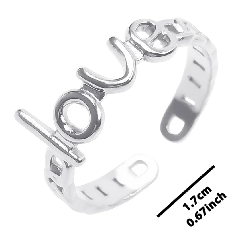 6pcs Stylish High Quality Stainless Steel Rings Love Hollow Geometric Stars Shaped Knuckle Rings Women Jewelry Accessory Gifts| Lurea accessories ✨️ 😍