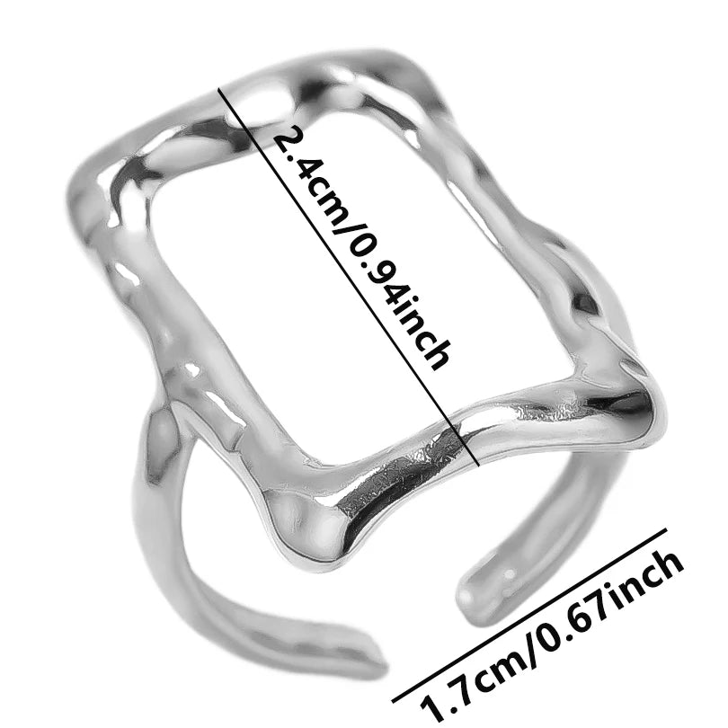 6pcs/lot Stainless Steel DIY Setting Rings Multi-layer Adjustable Open Rings Bases Jewelry Women Girls Anniversary Party Gifts