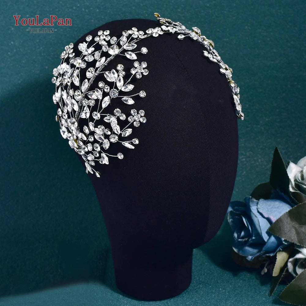 YouLaPan Luxury Rhinestone Bride Headband Woman Headpiece Wedding Hair Accessories Pageant Headdresse Wedding Tiara HP425💜