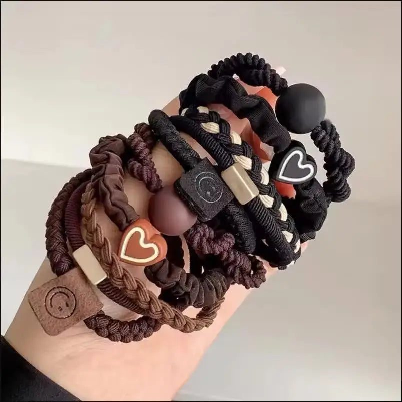 10pcs Girls Women Scrunchies Hair Tie Elastic Rubber Hairband Colorful Kids Hair Accessory Rope Ring Gum Rims Headwear