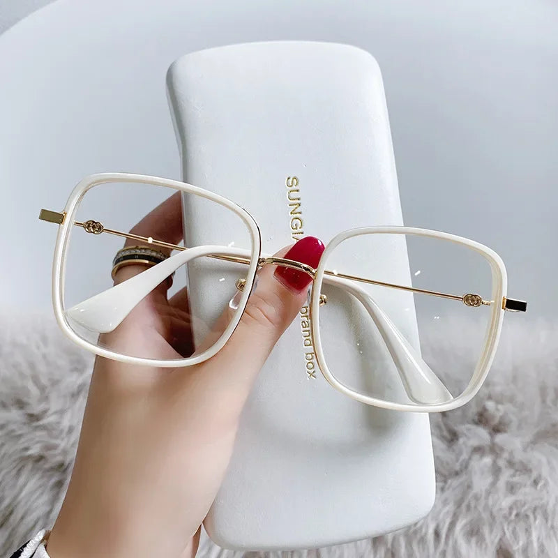 Classic Luxury Anti-blue Myopia Glasses Unisex Fashion Minus Diopter Eyeglasses Men Women Square Frame Large Eyewear 0 To -6.0✨️