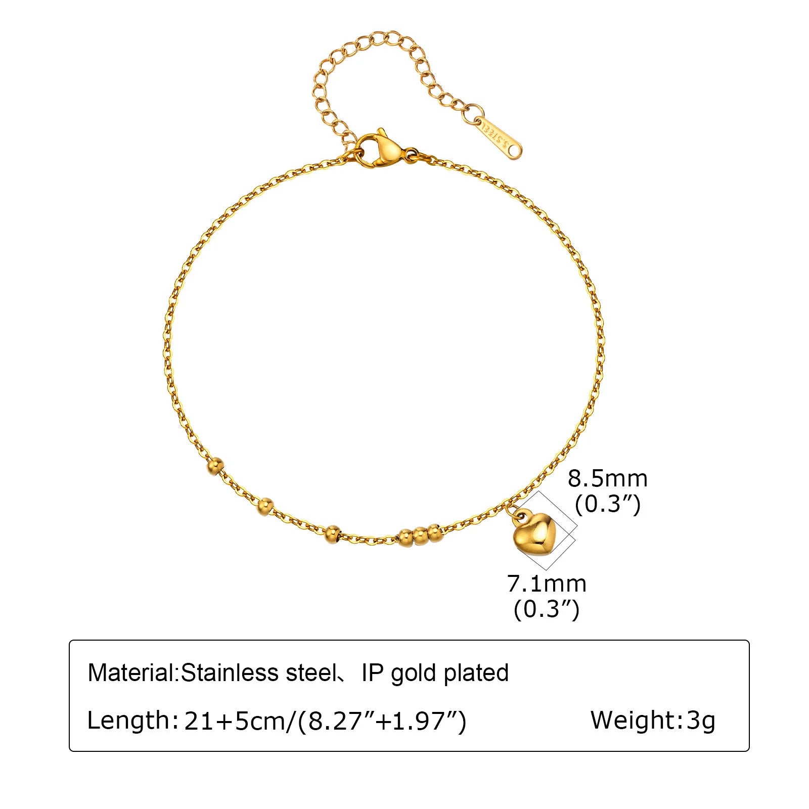 Stainless Steel Anklets Bracelet for Women, Flower Heart Seashell Charms Layered Anklets, Waterproof Gold Plated Anklet✨️