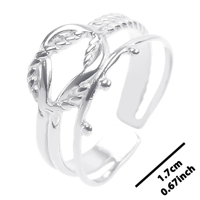 6pcs Stylish High Quality Stainless Steel Rings Love Hollow Geometric Stars Shaped Knuckle Rings Women Jewelry Accessory Gifts| Lurea accessories ✨️ 😍