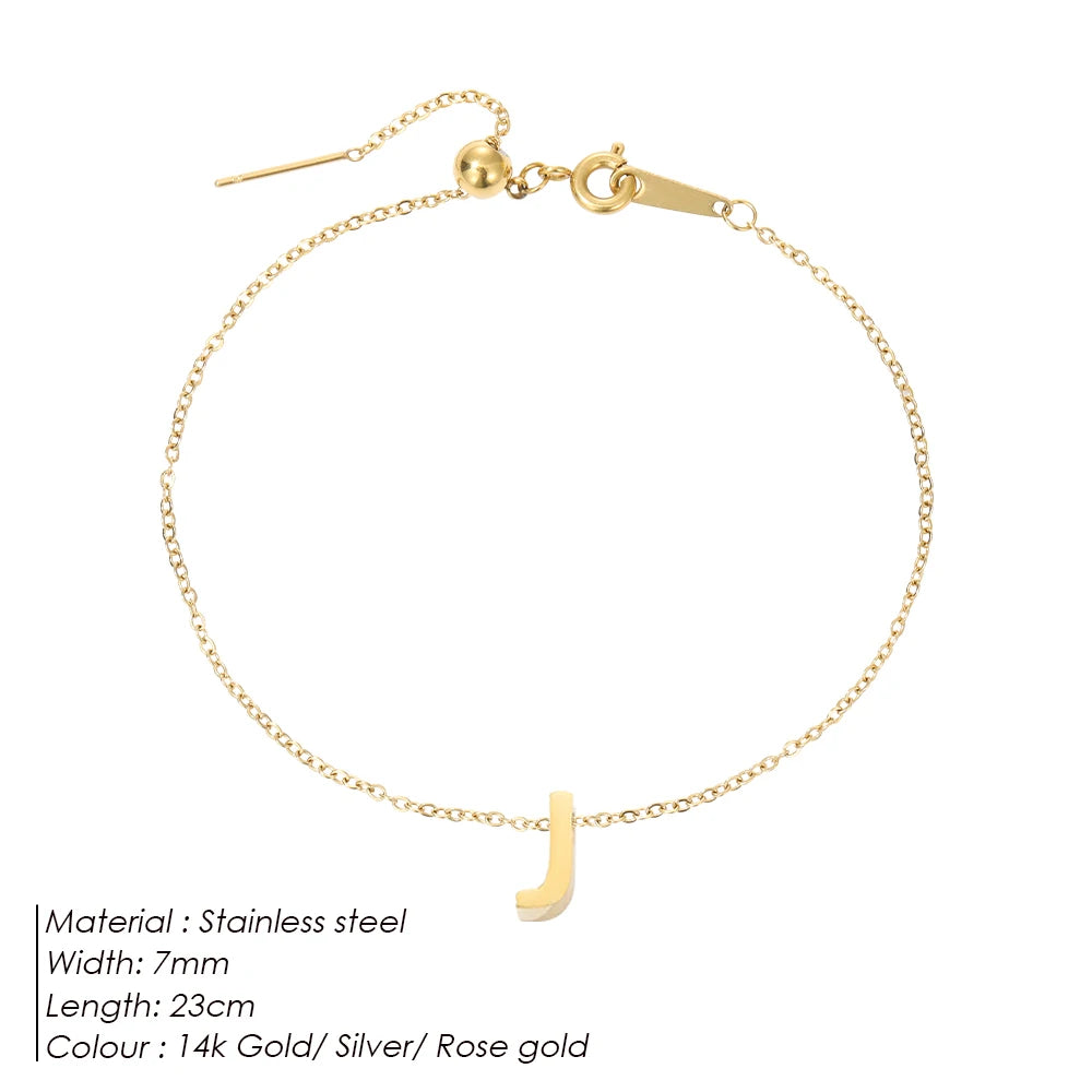 LUREA Initials DIY Anklets Stainless Steel Gold Plated Accessories Fashion Alphabet Anklet Mother's Day Gift 48 Hour Shipping♥️