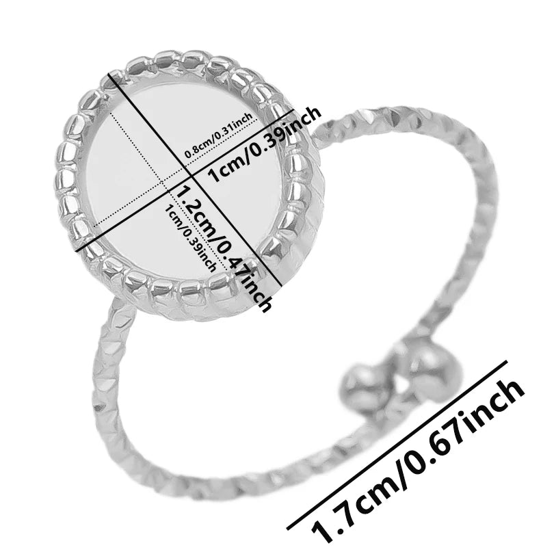 6pcs/lot Stainless Steel DIY Setting Rings Multi-layer Adjustable Open Rings Bases Jewelry Women Girls Anniversary Party Gifts