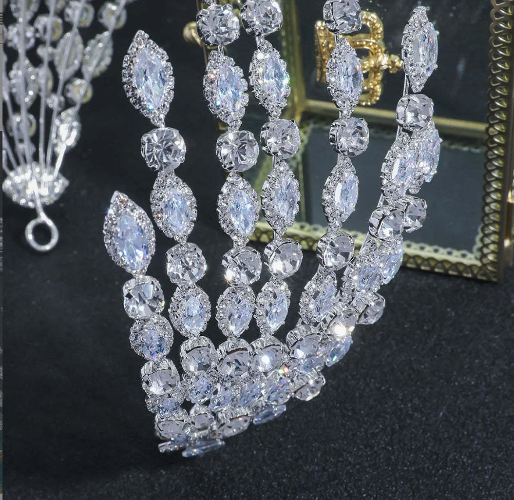 Cubic Zirconia Bridal Headpiece Wedding Hair Jewelry Accessories Luxury Bride Tiaras Headdress Prom Party Hairbands Headdress