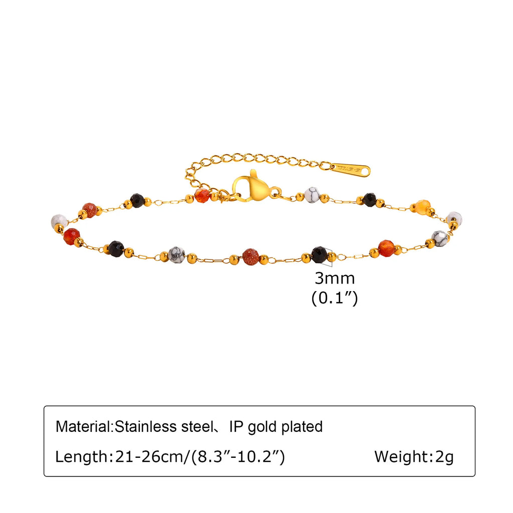 Evil Eye Anklet Bracelet for Women, 18K Gold Plated Stainless Steel, Adjustable Waterproof Evil Eye Jewelry💘