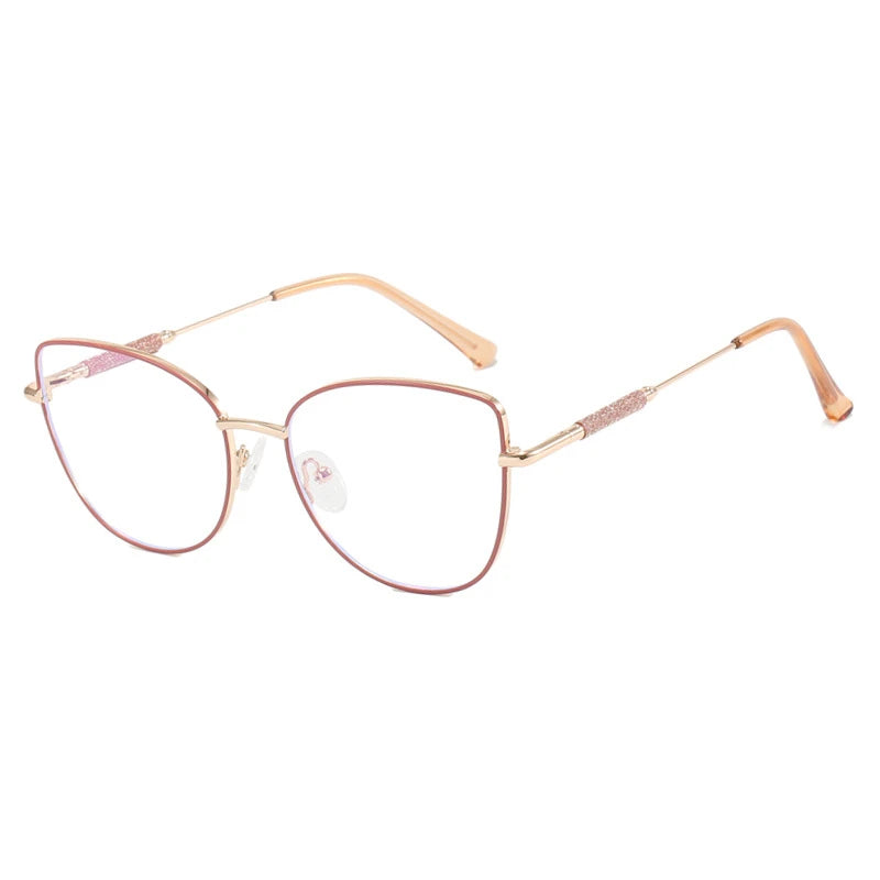 New Fashion Brand Design Cat Eye Photochromism Prescription Reading Glasses Women Anti Blue Light Frame Clear Hyperopia Eyewear♥️