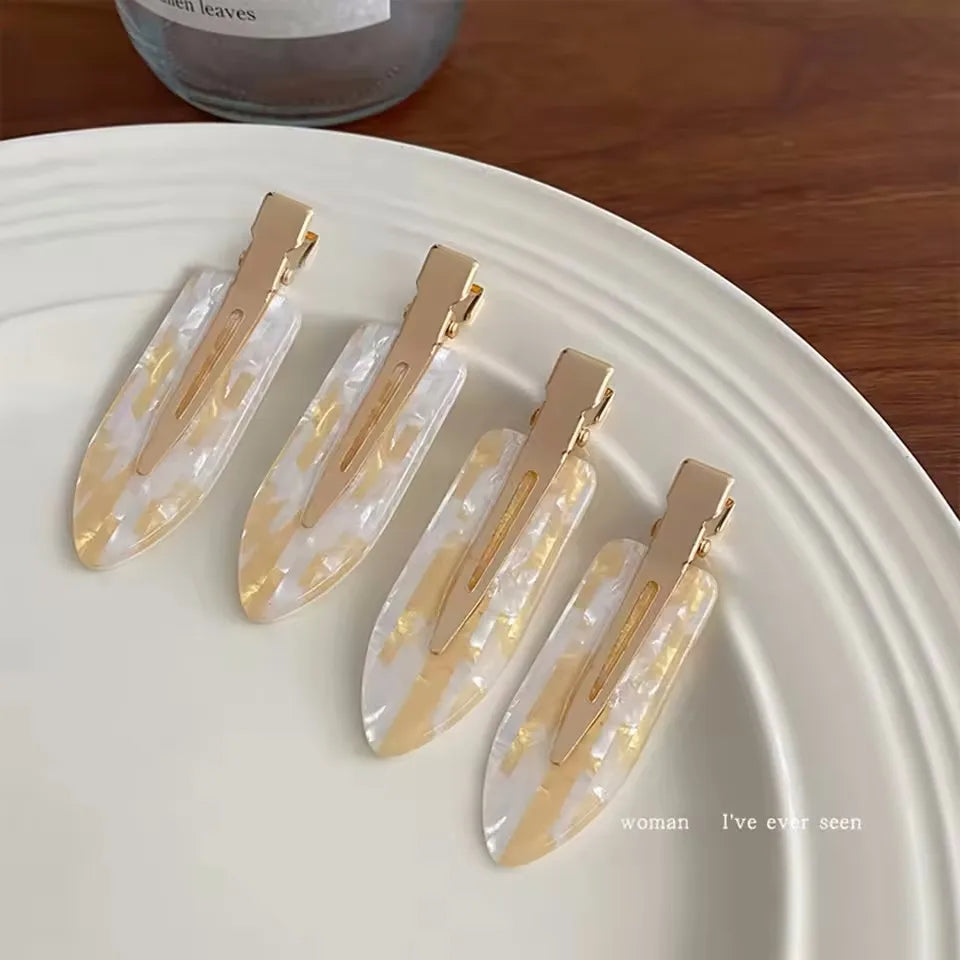 4pcs Simple Mixed Color Hair Clips Side No Trace Bangs Duckbill Clips Elegant Ladies Headwear Hair Accessories