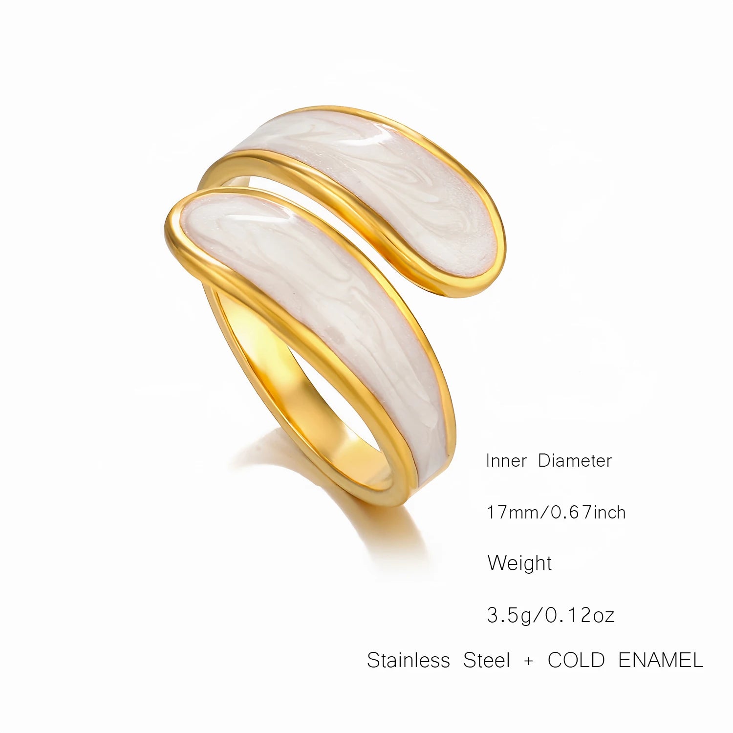 UHBINYCA Simple Black and White Cold Enamel Ring, Stainless Steel Ring with Adjustable Opening|Lurea accessories ♥️